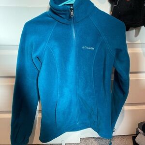Columbia Blue Fleece Jacket with High Collar